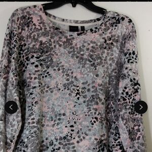 Rafaella Pink and Gray Long Sleeve Top